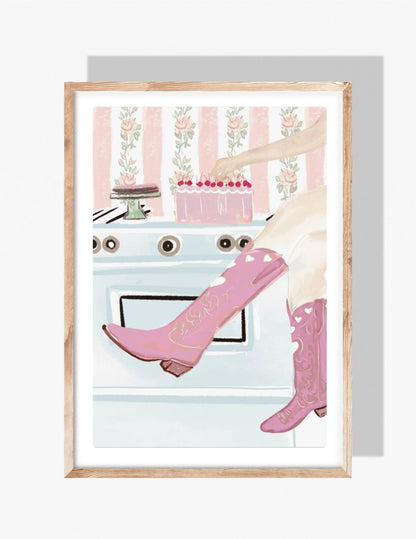 COWGIRL KITCHEN - Art Print