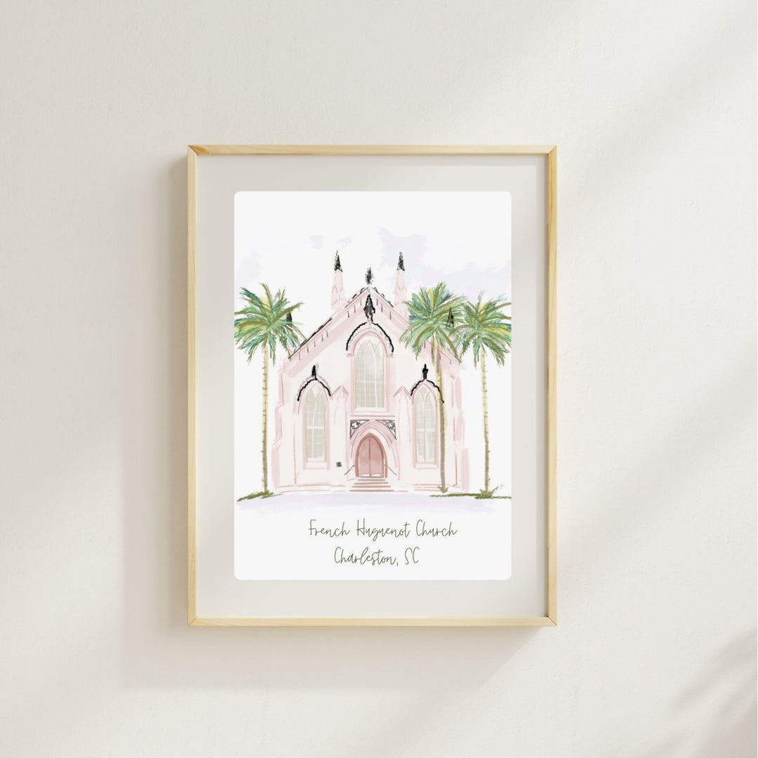 FRENCH HUGUENOT CHURCH - Art Print