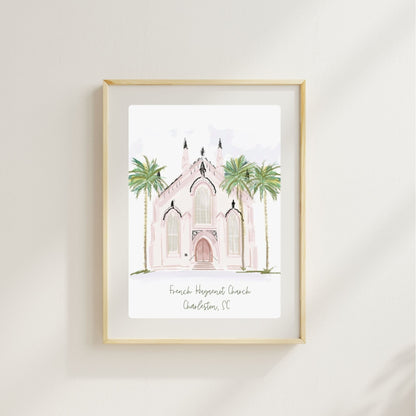 FRENCH HUGUENOT CHURCH - Art Print