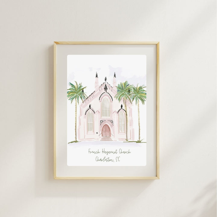 FRENCH HUGUENOT CHURCH - Art Print
