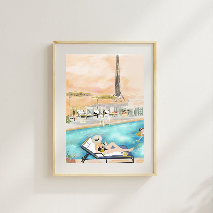 HOTEL BENNETT GOLDEN POOL - Art Print