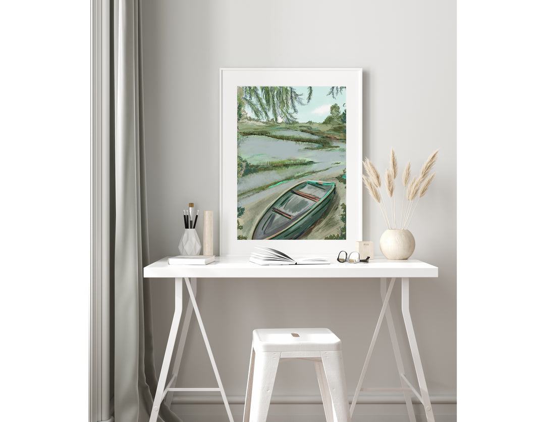 Marsh Boat - Art Print