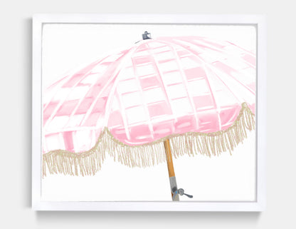 PINK BEACH UMBRELLA - Art Print
