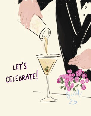 LET'S CELEBRATE, WEDDING-NOTE CARD