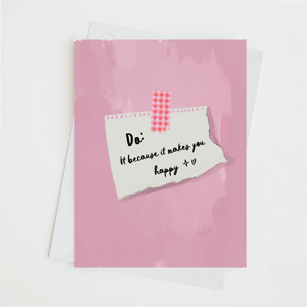 BE HAPPY - Note Card – Rebecca Illustrated