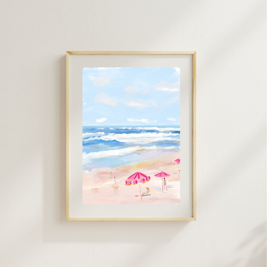 PINK BEACH DAY - Art Print