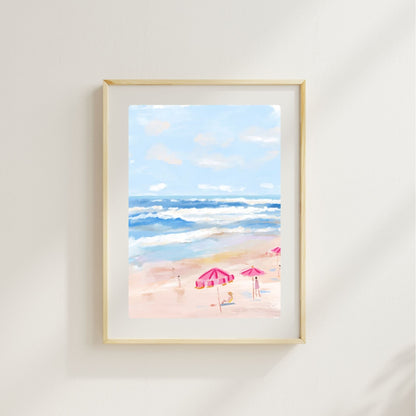PINK BEACH DAY - Art Print