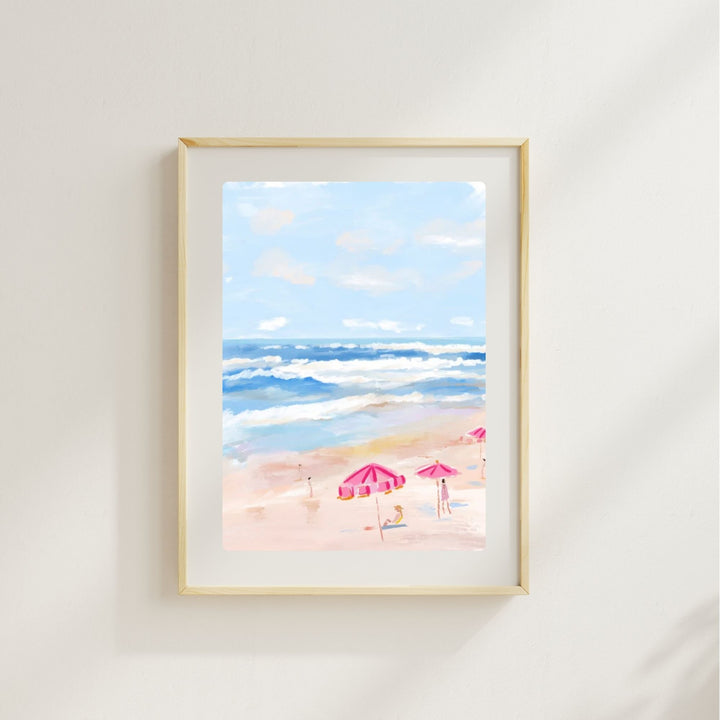 PINK BEACH DAY - Art Print