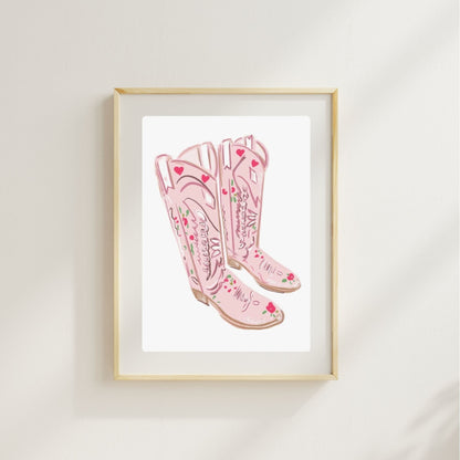 PINK BOOTS - Art Print