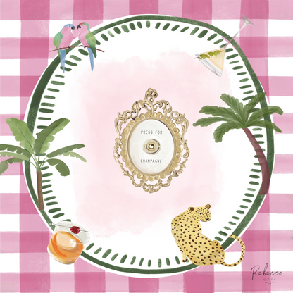 PINK GINGHAM-MAHJONG MAT