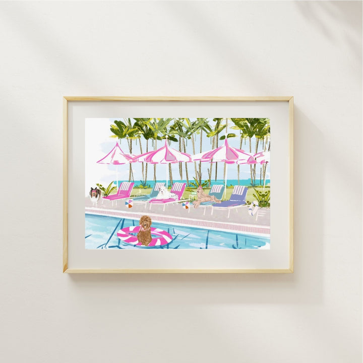 POOL PAWTY - Art Print