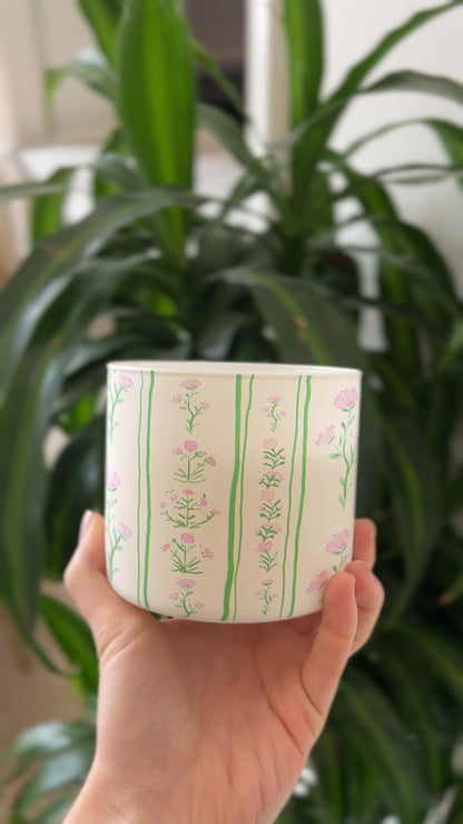 GREEN & PINK FLORAL - Candle
