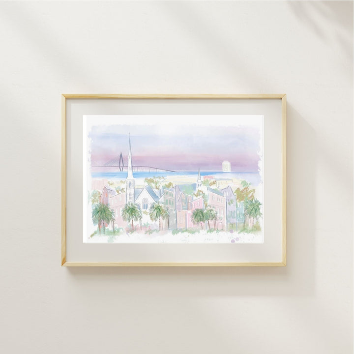 PURPLE CHARLESTON SKYLINE - Art Print