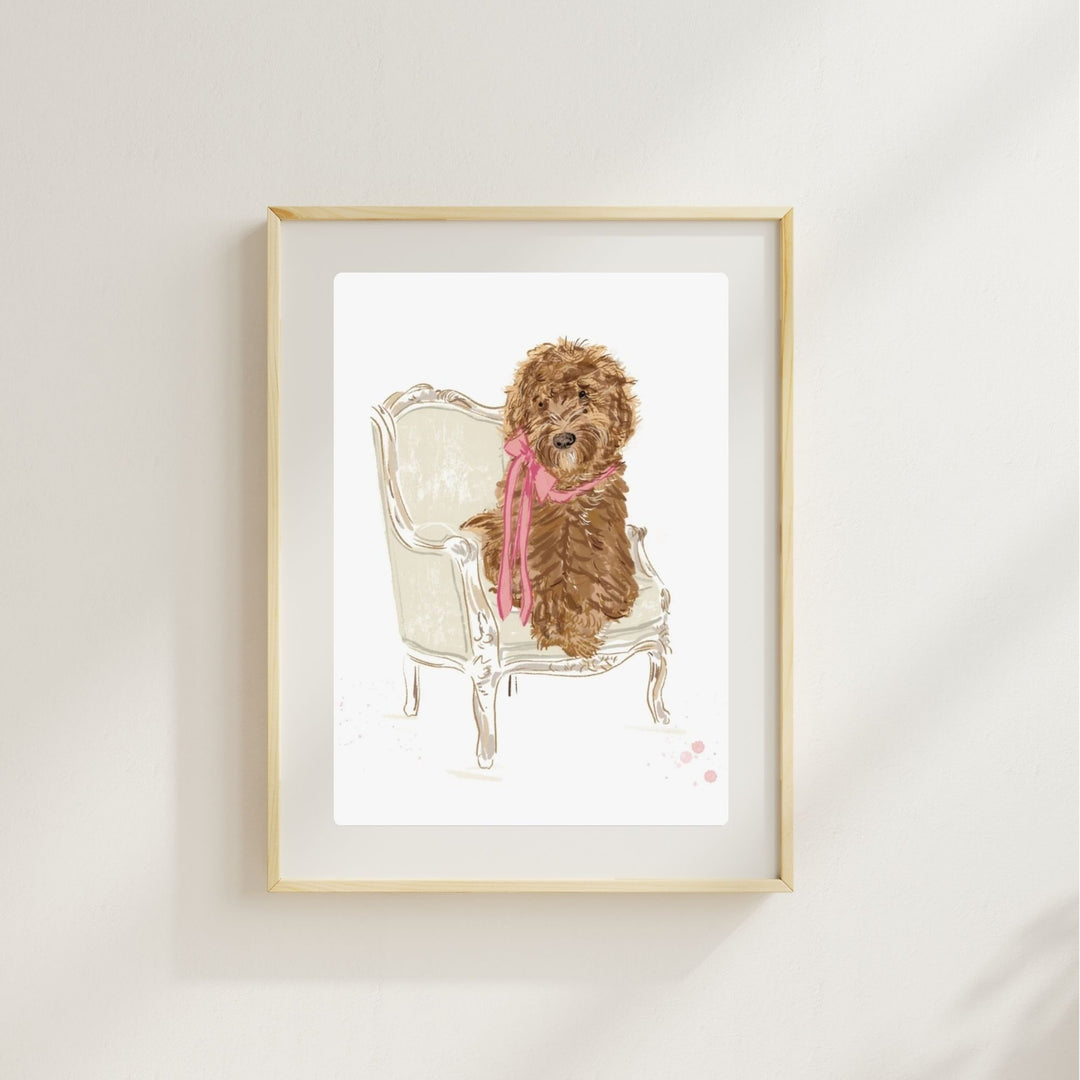 SIT PRETTY DOODLE PINK - Art Print