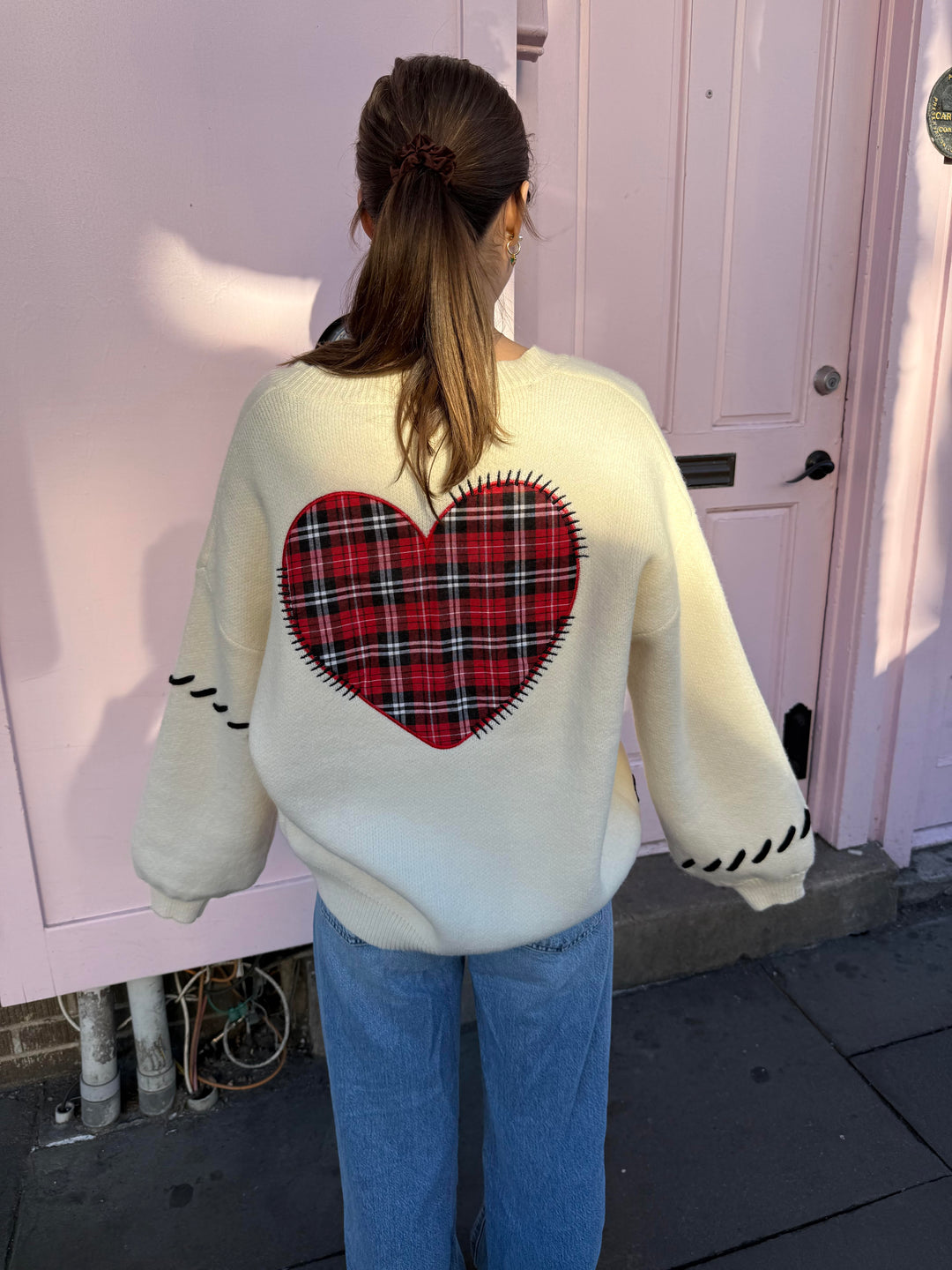 PATCHED HEART CARDIGAN - STORE FINDS