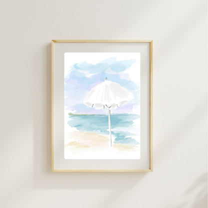 WHITE UMBRELLA - Art Print