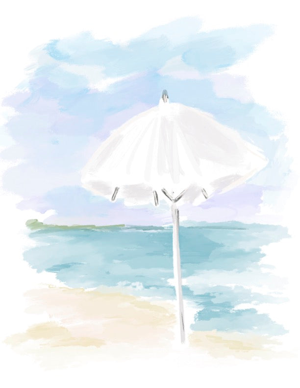 WHITE UMBRELLA - Art Print