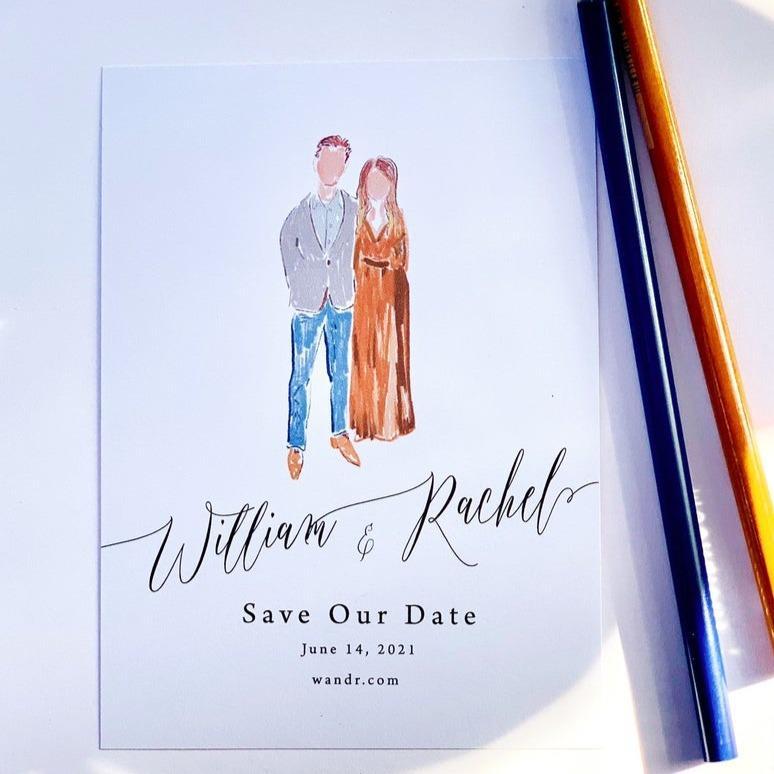 Couple Illustration Save the Date