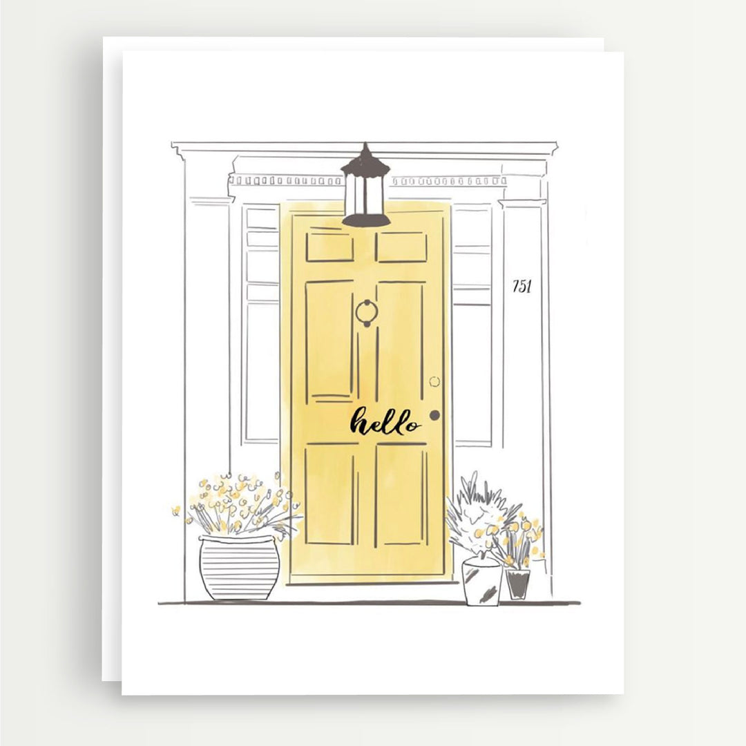 Hello Yellow Door A2 Note Card