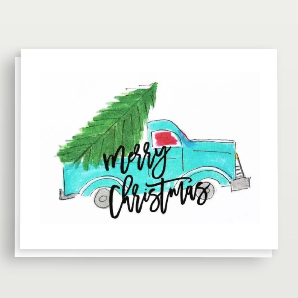 Merry Christmas Truck A2 Note Card