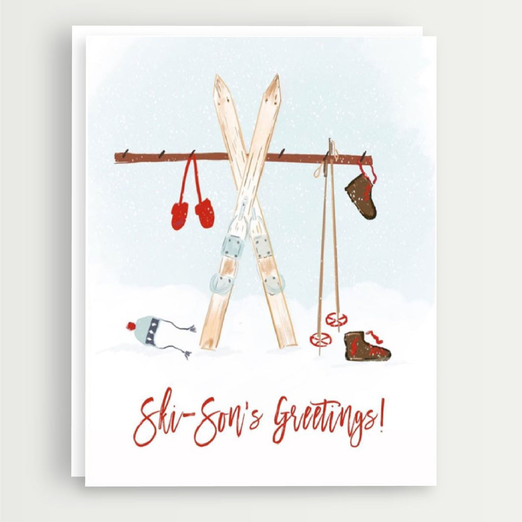 Ski-son's Greetings Holiday Note Card