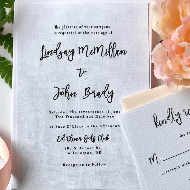 Wedding Calligraphy Invitation