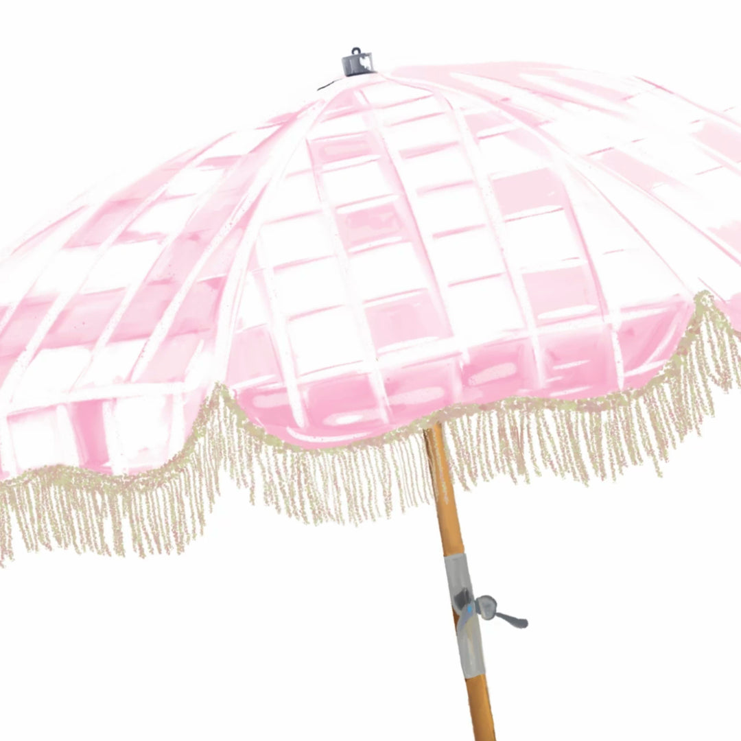 PINK BEACH UMBRELLA - Art Print